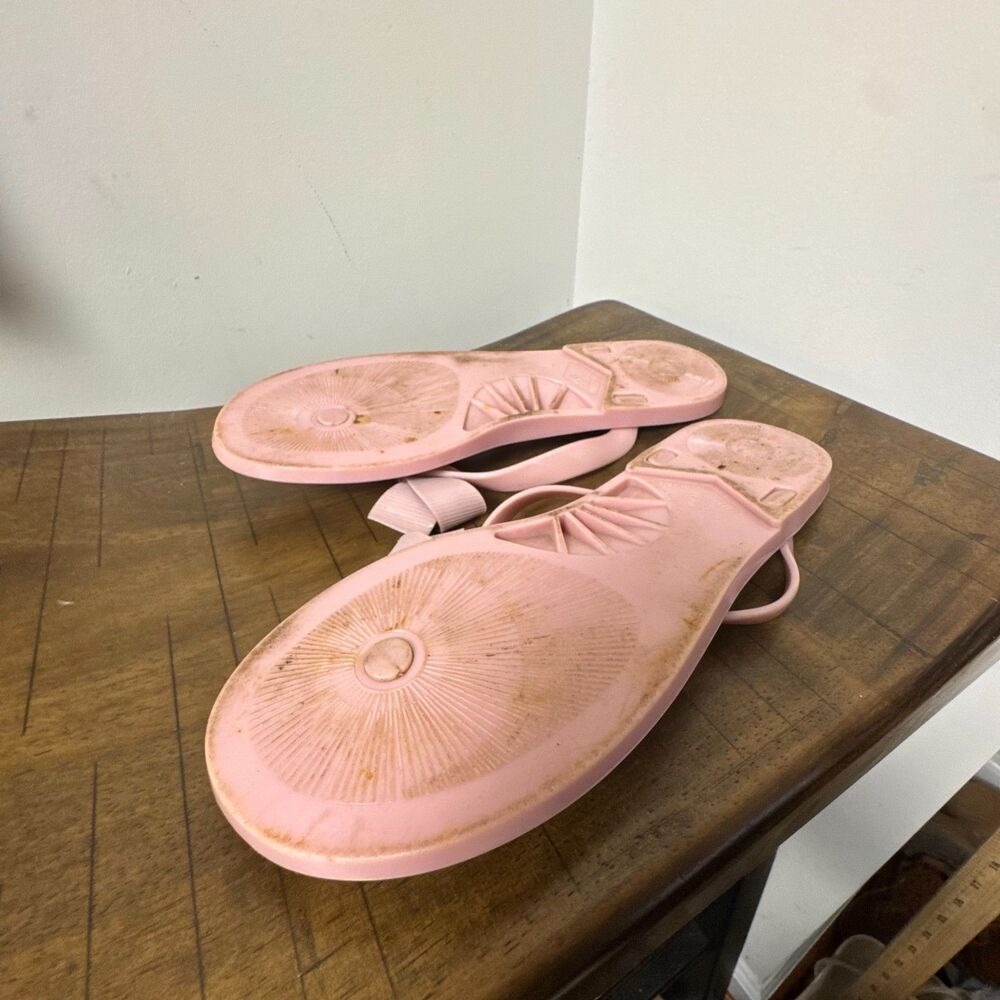 Ted Baker Pink Bow Flip Flops Women's UK 6 US 8 Jelly Sandals Floral - Picture 6 of 9